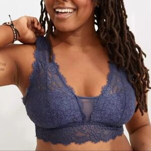 NWT Aerie Eyelash Lace Plunge Bralette XL